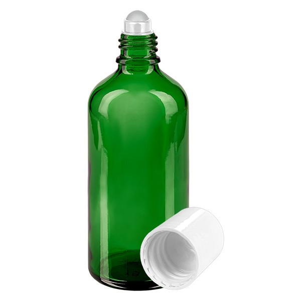 Frasco de vidrio para desodorante, verde, 100 ml, roll-on para desodorante vacío