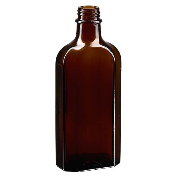 Botella meplat ámbar de 150 ml con boca DIN 22