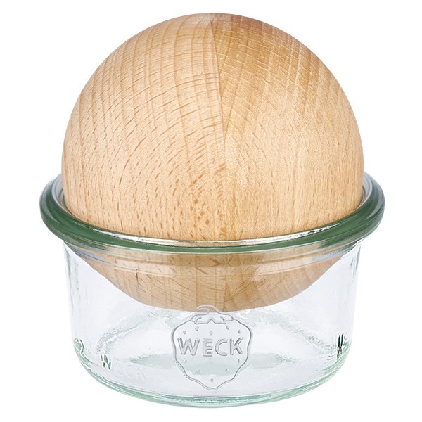 Tarro mini para desmoldar WECK de 50 ml con bola de madera