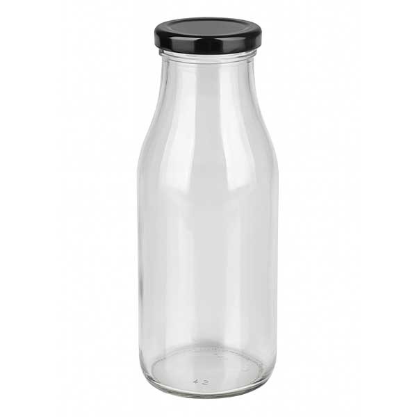 Frasco de 263 ml con tapa BasicSeal negra UNiTWIST