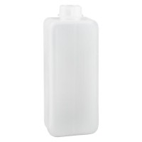 Frasco para productos químicos de 1000 ml, cuello estrecho, de PEAD, color natural, con tapón GL 32 Frasco para productos químicos de 1000 ml, cuello estrecho, de PEAD, color natural, con tapón GL 32