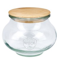 Tarro decorativo WECK 560 ml con tapa de madera Tarro decorativo WECK 560 ml con tapa de madera