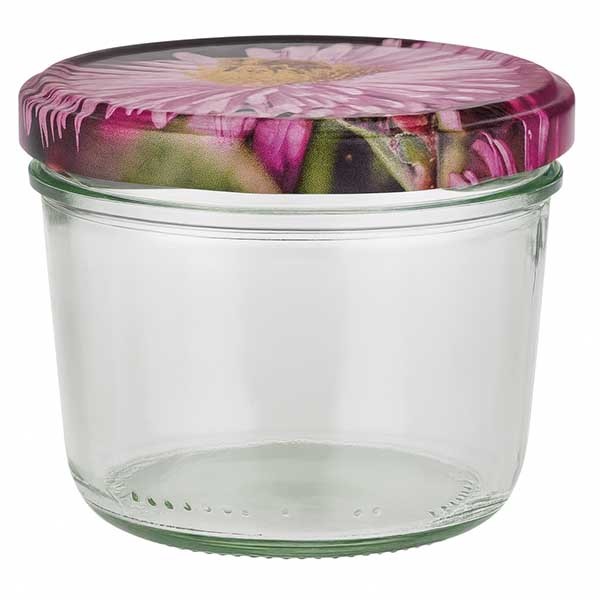 Vaso de 230 ml + tapa BasicSeal decoración de flores UNiTWiST