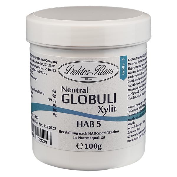 Glóbulos neutrales, 100 g, HAB5, de xilitol (sin azúcar)