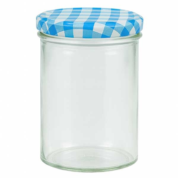 Vaso 435ml + tapa BasicSeal azul/blanco UNiTWIST