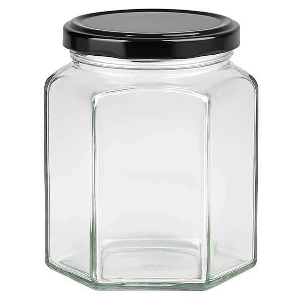 288ml Hexaglass con tapa BasicSeal negro UNiTWiST