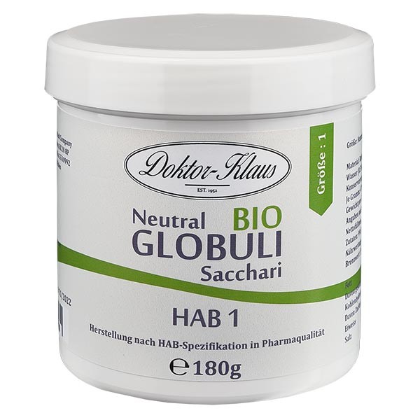 Glóbulos neutrales ecológicos, 180 g, HAB1, 100 % sacarosa pura