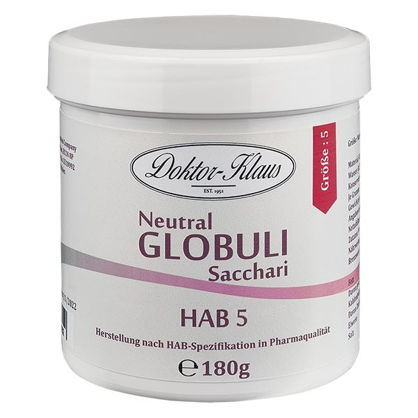 Glóbulos neutrales, 180 g, HAB5, 100 % sacarosa pura