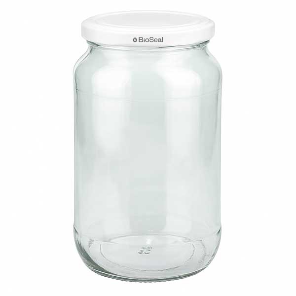 UNiTWIST Runda de 1062 ml con tapa Twist Off blanca TO82 BioSeal