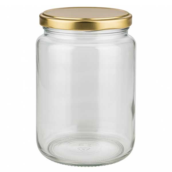 Vaso redondo de 795 ml con tapa BasicSeal dorada UNiTWIST