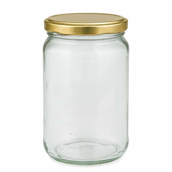 Vaso redondo de 305 ml con tapa BasicSeal dorada UNiTWIST