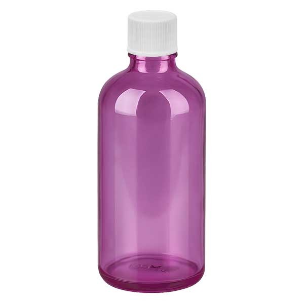 100ml Flasche 11mm Schraubverschluss weiß mit Standardverschluss PurpleLine UT18/100