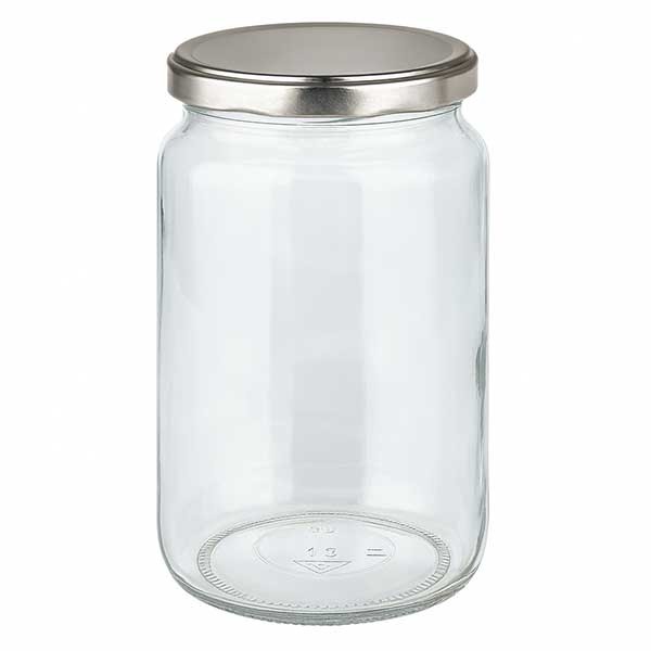 Vaso redondo de 795 ml con tapa BasicSeal plata UNiTWiST