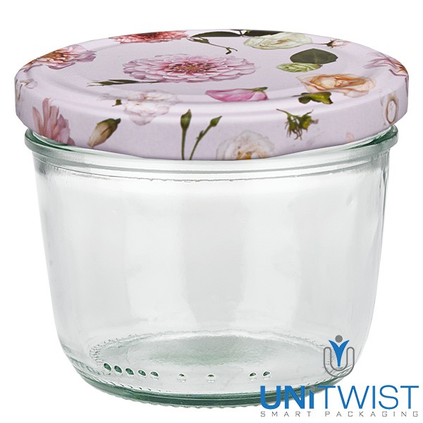 Vaso de 230 ml + tapa BasicSeal rosa flor UNiTWIST®
