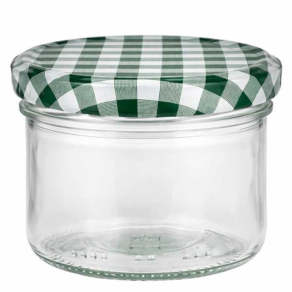 Vaso cilíndrico de 230 ml + tapa BasicSeal verde/blanco