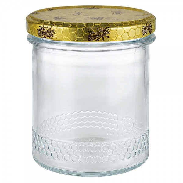 Tarro para miel de 560 g con tapa con diseño de panal BasicSeal UNiTWIST
