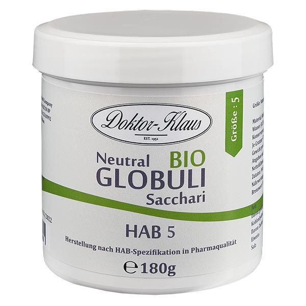 Glóbulos neutrales ecológicos, 180 g, HAB5, 100 % sacarosa pura