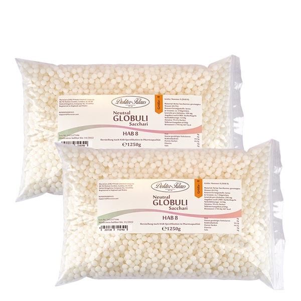 Glóbulos neutrales, 2500 g, HAB 8, Doktor-Klaus, 100 % sacarosa pura, en bolsa