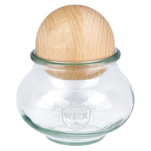 Tarro decorativo WECK de 220 ml con bola de madera