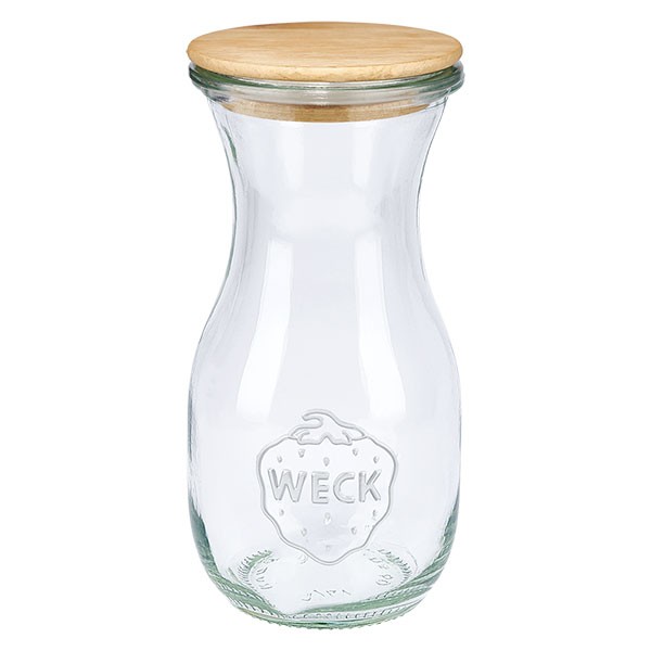 Botella de zumo WECK de 290 ml con tapa de madera