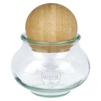 Vista previa: Tarro de joyería de 560 ml WECK RR80 con bola de madera Vista previa: Tarro de joyería de 560 ml WECK RR80 con bola de madera