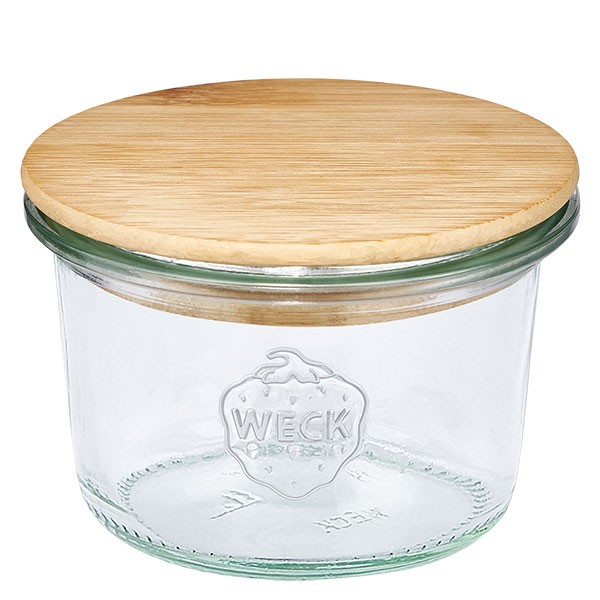 Tarro mini para desmoldar WECK de 80 ml con tapa de madera