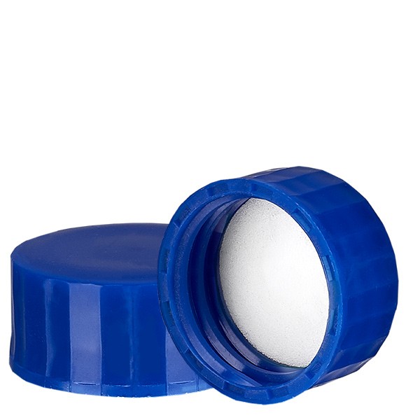 Tapón de rosca azul con pieza interior de PE, S27x3