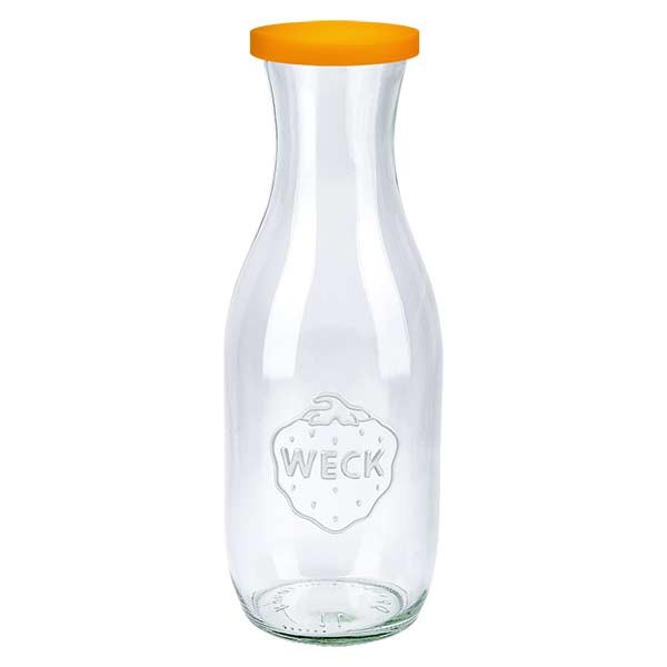 1062ml botella de zumo WECK RR60 con tapa de silicona naranja
