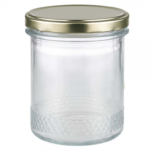 Tarro para miel de 400 g con tapa dorada BioSeal UNiTWIST