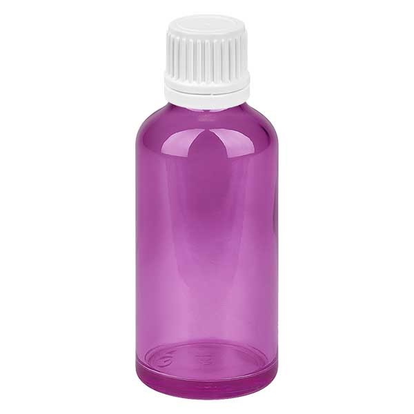 50ml Flasche 11mm Schraubverschluss weiß mit Originalitätsring PurpleLine UT18/50