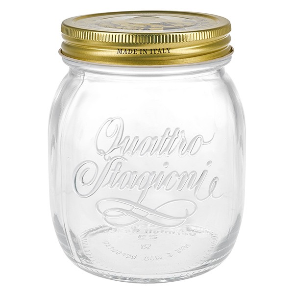 Vaso redondo de 700 ml &quot;Quattro Stagioni&quot; con tapa