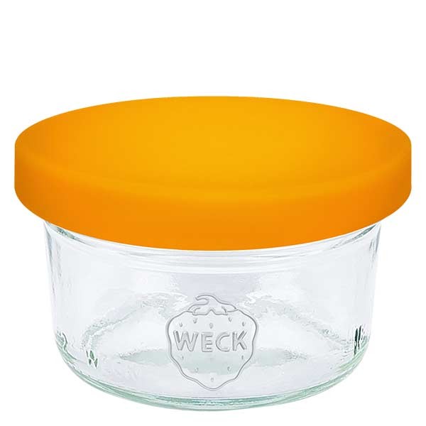 Tarro para desmoldar WECK de 50 ml RR60 con tapa de silicona, color naranja
