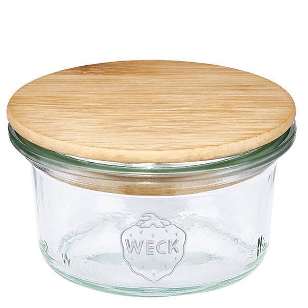 Tarro mini para desmoldar WECK de 50 ml con tapa de madera