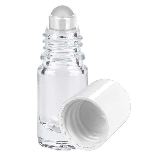 Frasco de vidrio para desodorante, transparente, 5 ml, roll-on para desodorante vacío