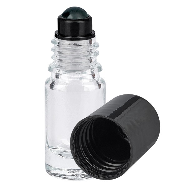 Frasco de vidrio para desodorante, transparente, 5 ml, roll-on para desodorante vacío