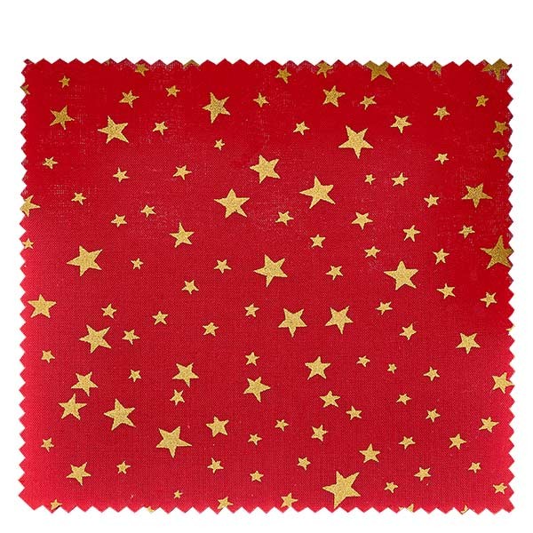 1 cubierta de tela 150x150 mm color rojo con estrellas doradas para tapa diámetro 43-100 mm