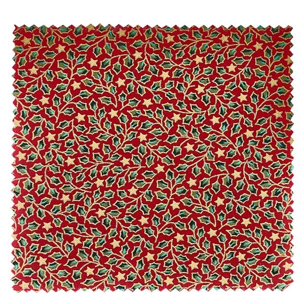 1 cubierta de tela 150x150 mm color rojo &#039;acebo&#039; para tapa de diámetro 43-100 mm