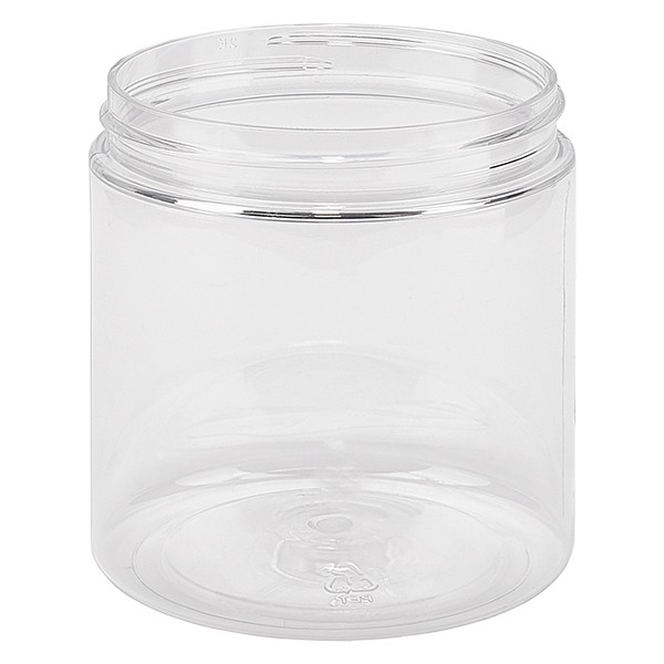 Bote de rosca de PET de 1000 ml, transparente, con tapa blanca