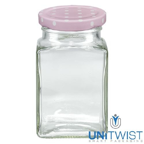 260 ml Tetraglas + tapa BasicSeal con puntos rosas