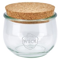 Tarro de tulipán de 580ml WECK RR100 con corcho natural Tarro de tulipán de 580ml WECK RR100 con corcho natural