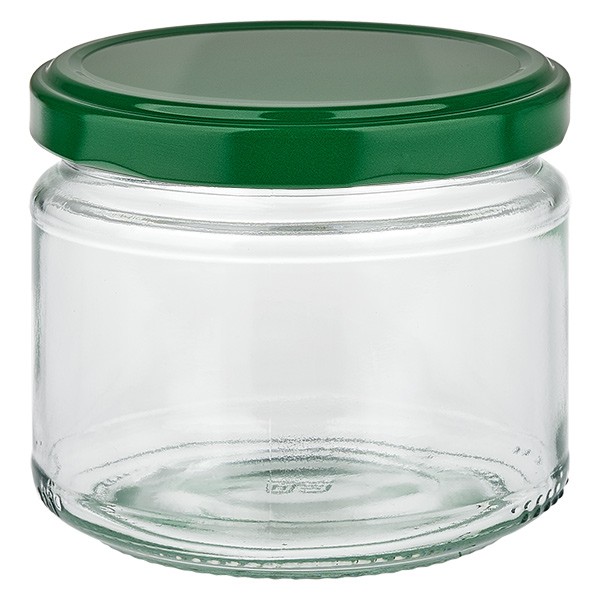 Vaso redondo de 330 ml + tapa BasicSeal verde UNiTWIST