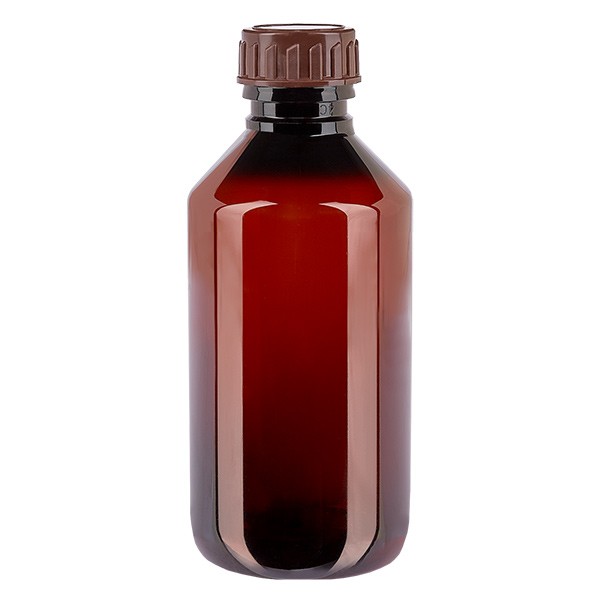 Botella de PET de 250 ml con tapón marrón Estándar