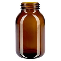 Frasco de cuello ancho, 500 ml, vidrio ámbar con boca DIN 55 sin cierre Frasco de cuello ancho, 500 ml, vidrio ámbar con boca DIN 55 sin cierre