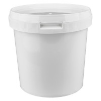 Cubo de 2,5 litros de plástico PP blanco con tapa Cubo de 2,5 litros de plástico PP blanco con tapa