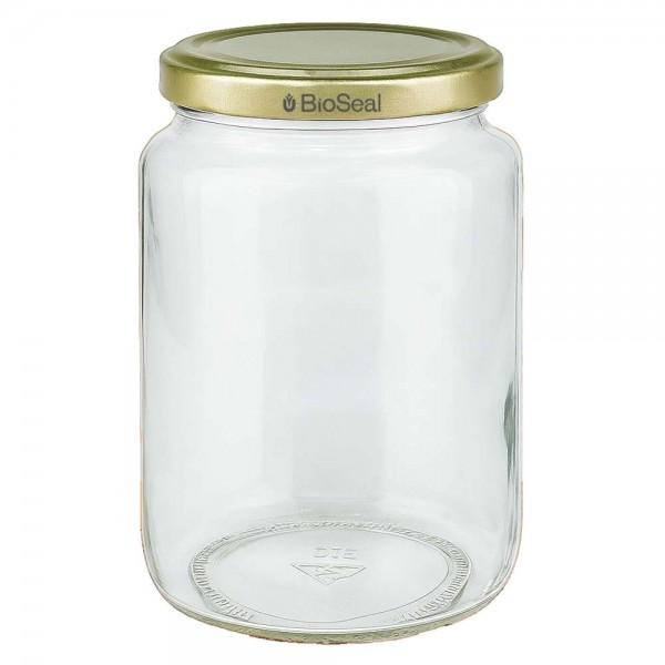 Tarro para miel de 1000 g con tapa dorada BioSeal UNiTWIST
