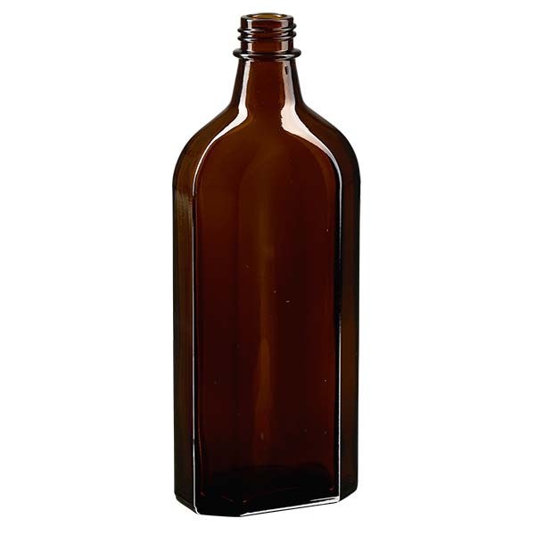 Botella meplat ámbar de 250 ml con boca DIN 22