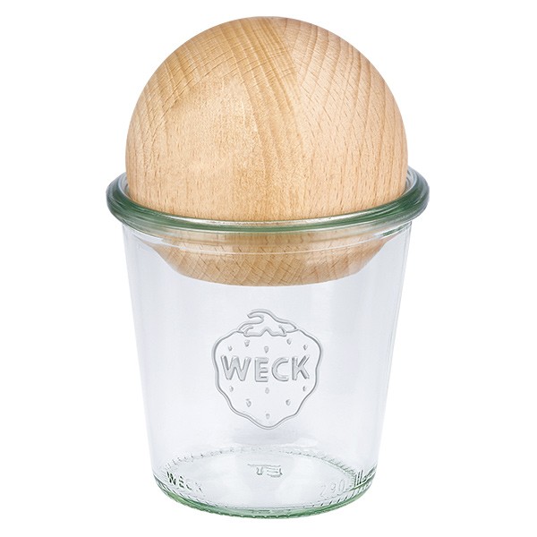 Tarro para desmoldar WECK de 160 ml con bola de madera