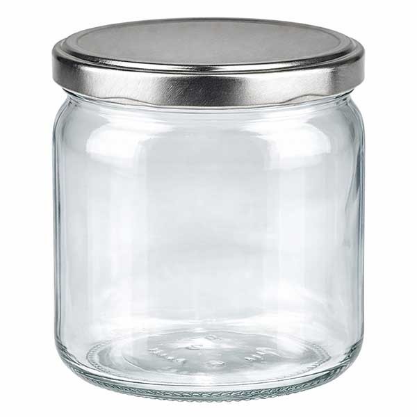 Vaso redondo de 408 ml con tapa BasicSeal plata UNiTWiST