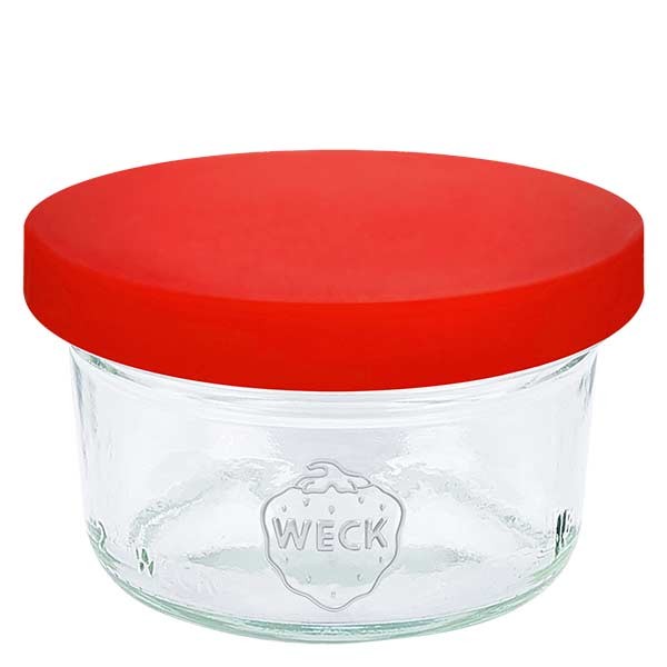 Tarro para desmoldar WECK de 50 ml RR60 con tapa de silicona, color rojo