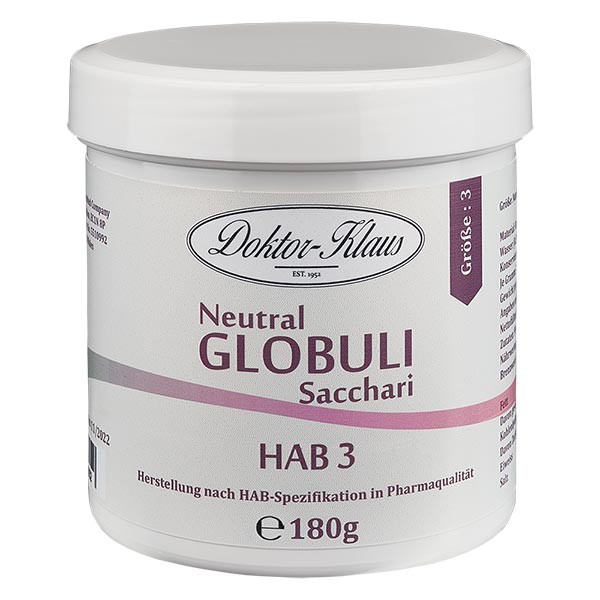 Glóbulos neutrales, 180 g, HAB3, 100 % sacarosa pura